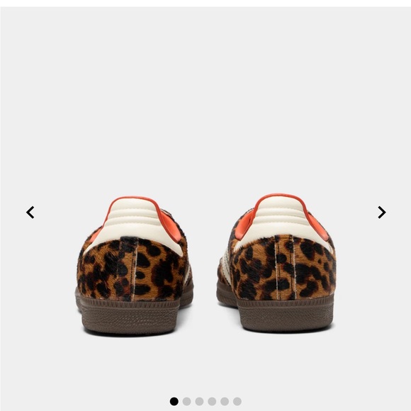 Adidas Samba OG Leopard Sneakers in Dark Brown, Off-White and Orange - Picture 2 of 4